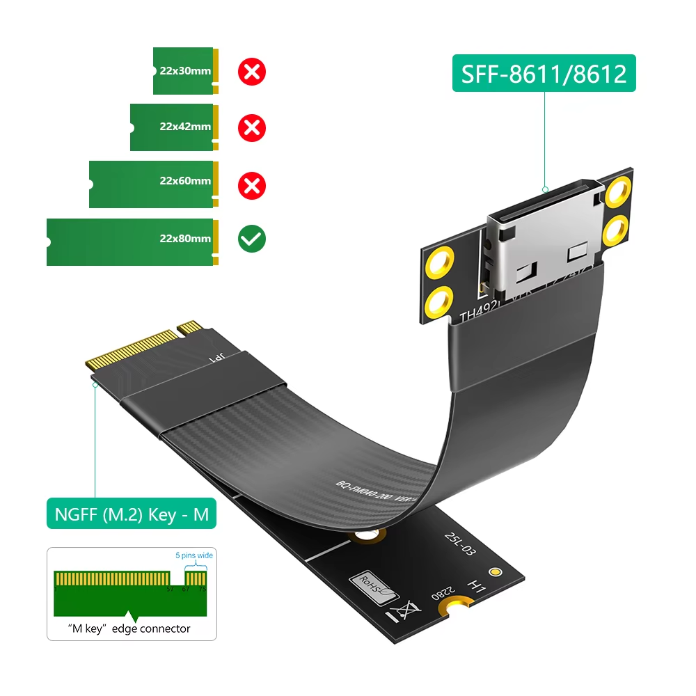 M.2 NVME to Oculink 4i Extensi - Oculink Egpu Mini Pc 评论和价格